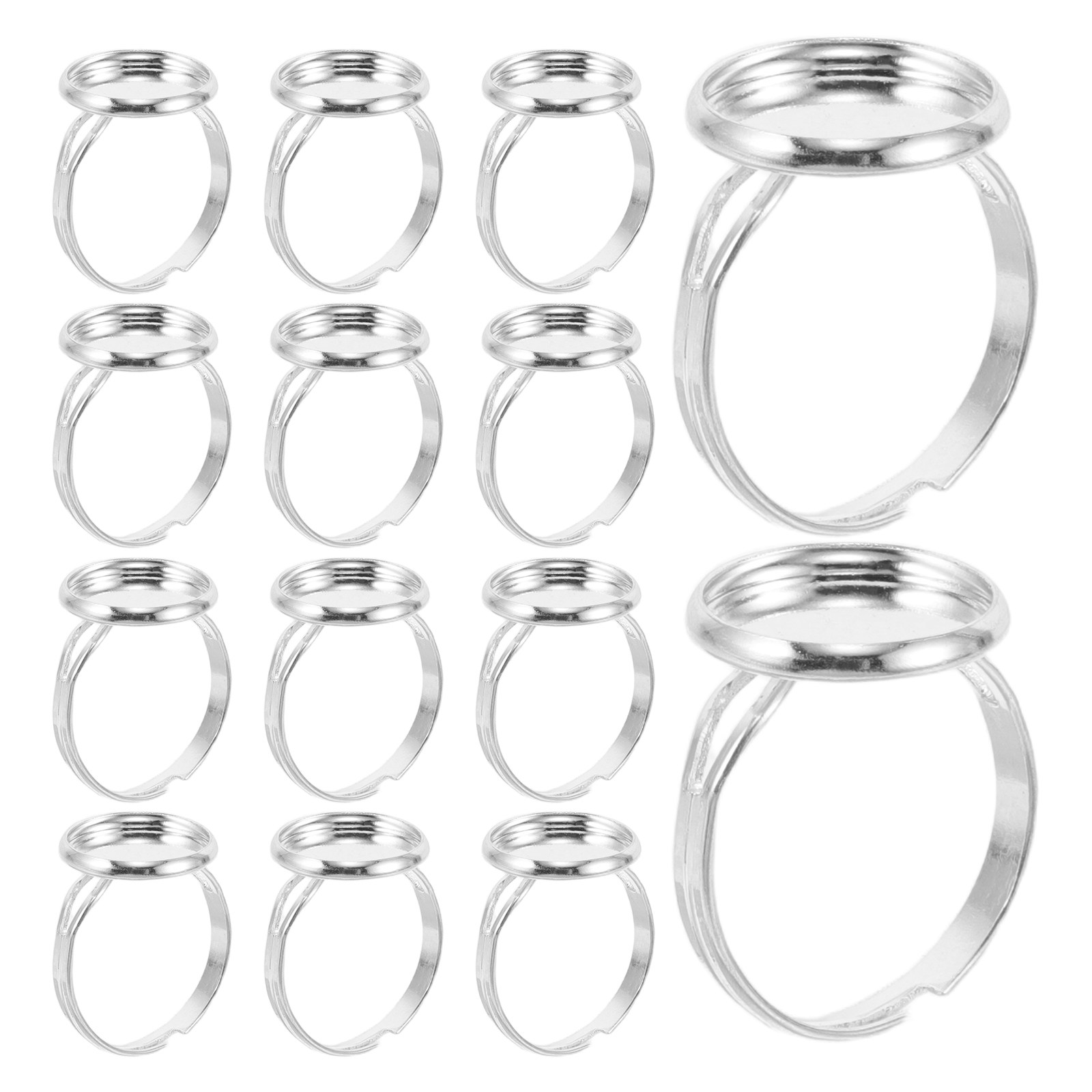 Jewelry Making Ring Tool - 60Pcs Adjustable Ring Bases Blank Ring