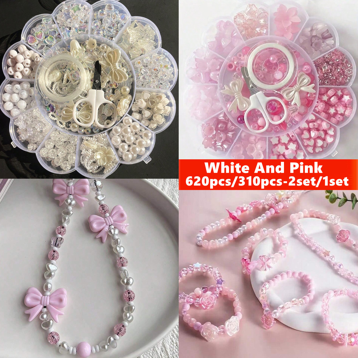Jewelry Making Birthday Party - 2Set/1Set 13 Grids Acrylic Flower Boxed