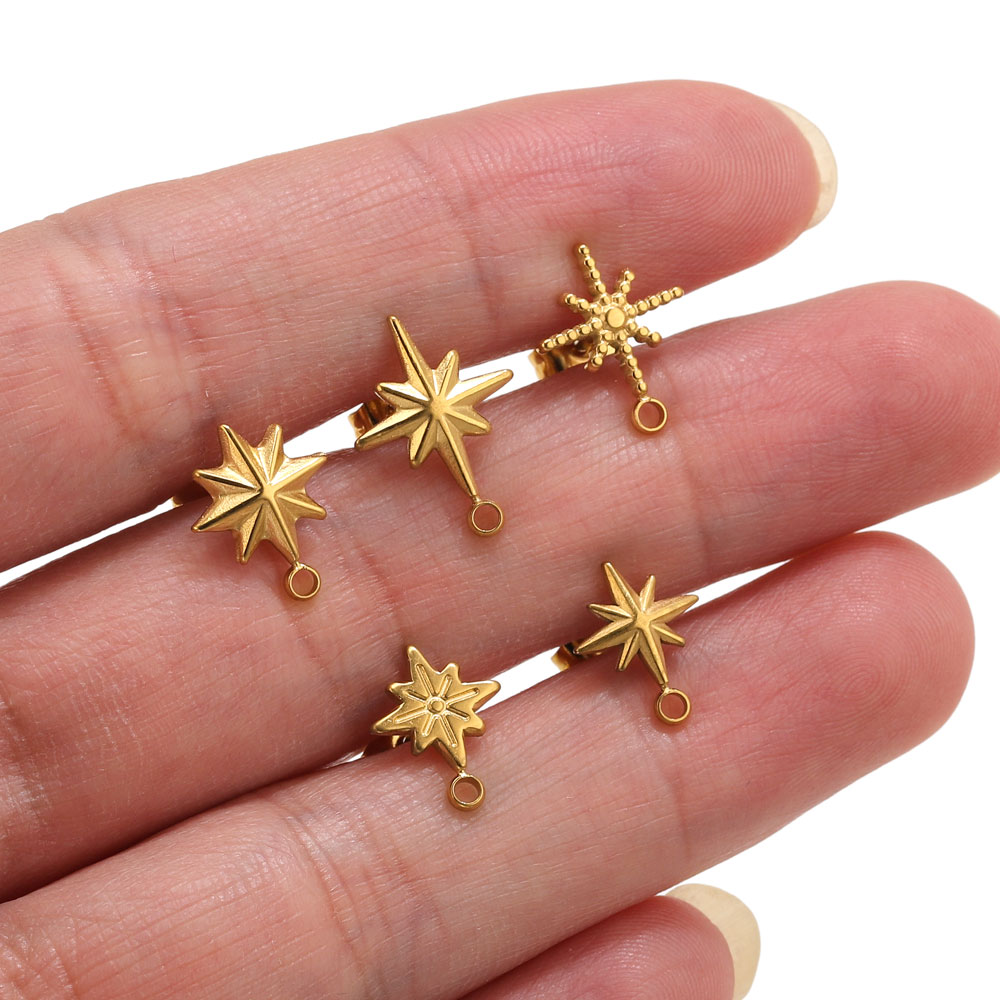 Jewelry Making Tutorial - 6pcs Stainless Steel Star Earrings Studs