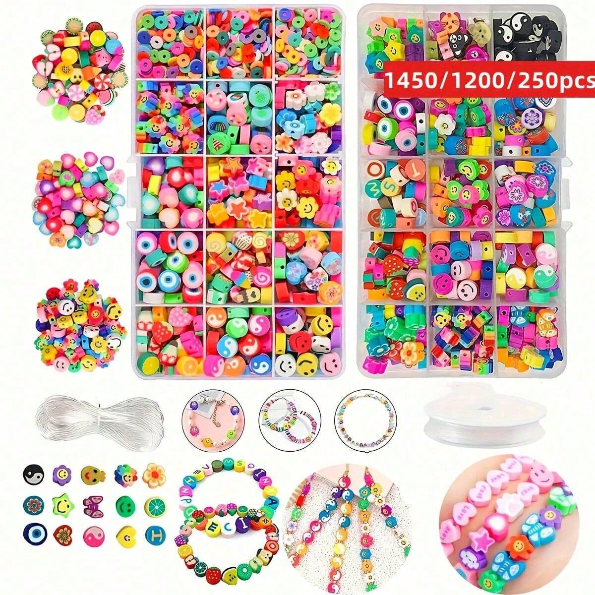 Jewelry Making Birthday Party - 1450/1200/250pcs Polymer Clay Beads Set, Box,