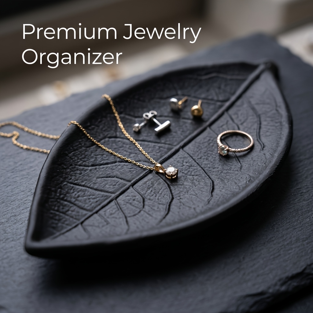 Jewelry Making Desk - Minimalist 3D Leaf Jewelry Dish, Decorative