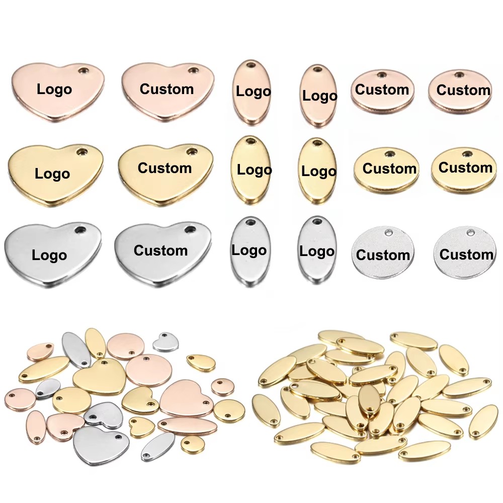 Making Custom Jewelry - 100pcs/lot Custom Laser Engrave LOGO Stainless