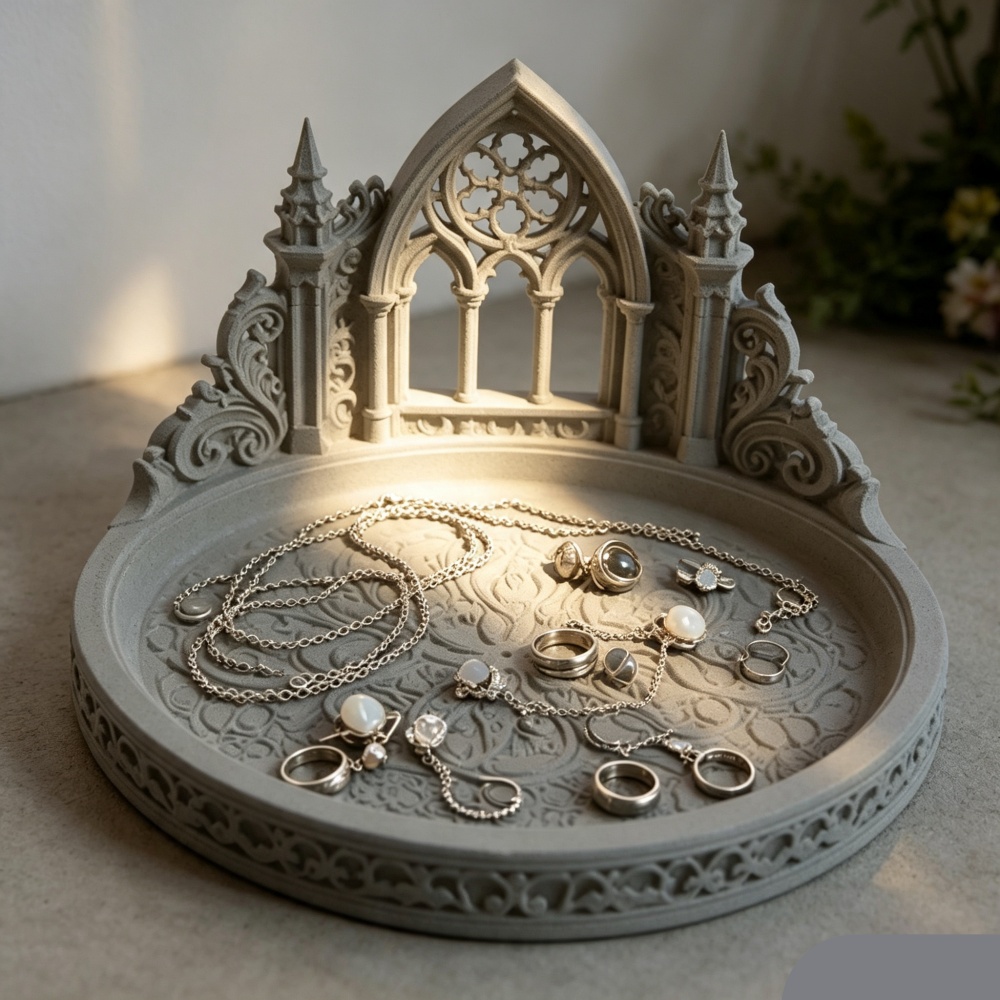 Jewelry Making Desk - 3D Printed White Gothic Cathedral Arch
