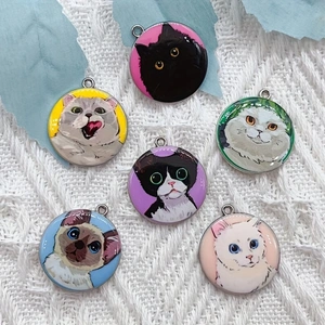 10pcs cartoon animal cat ename - Jewelry Making Birthday Party ulasan dan harga