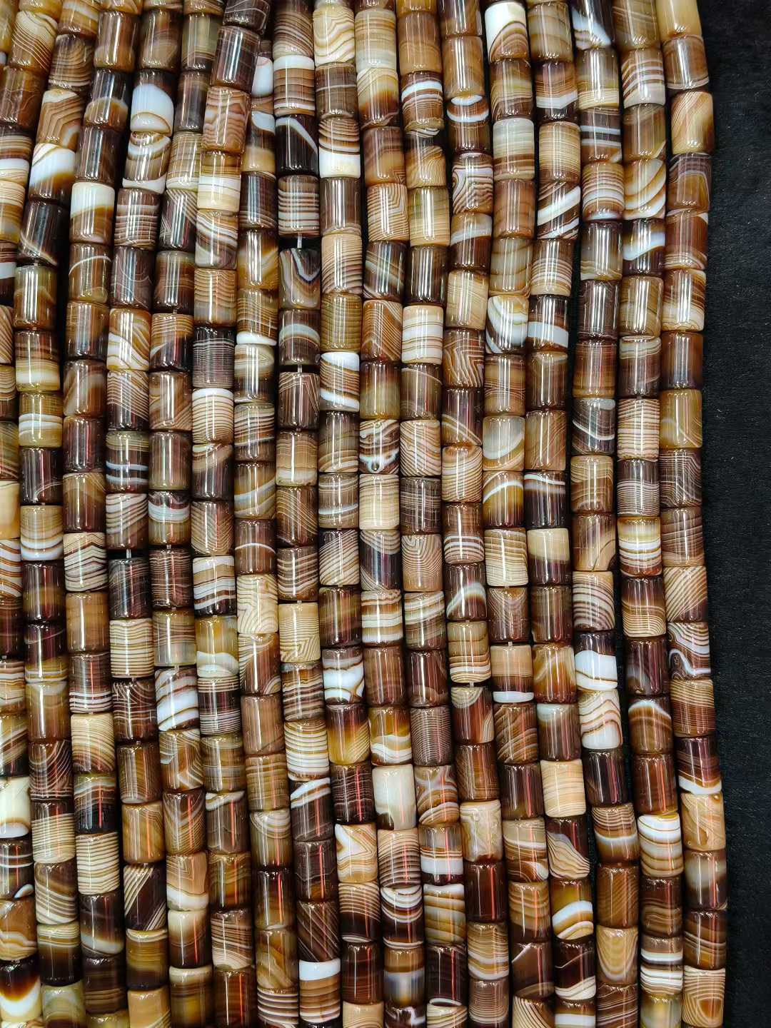 Natural Stone Sptriped Coffee  - Jewelry Making Store ulasan dan harga