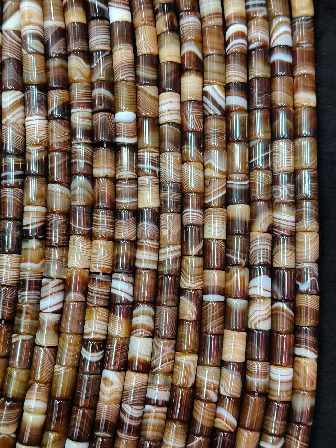 Natural Stone Sptriped Coffee  - Jewelry Making Store ulasan dan harga