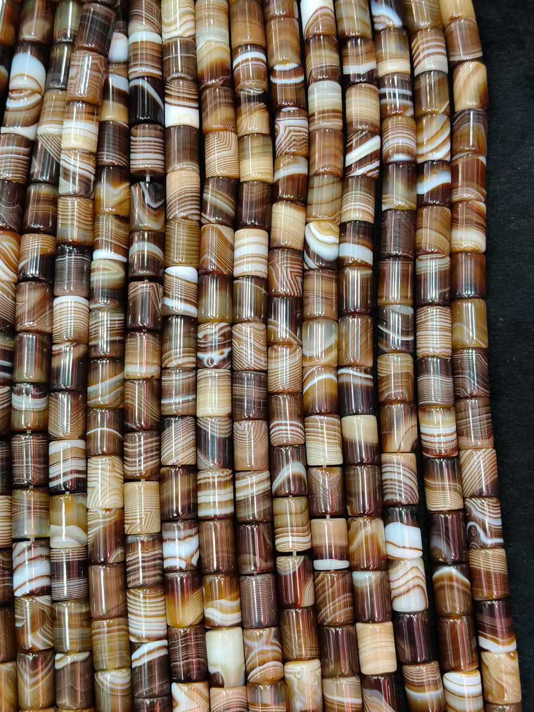 Natural Stone Sptriped Coffee  - Jewelry Making Store ulasan dan harga