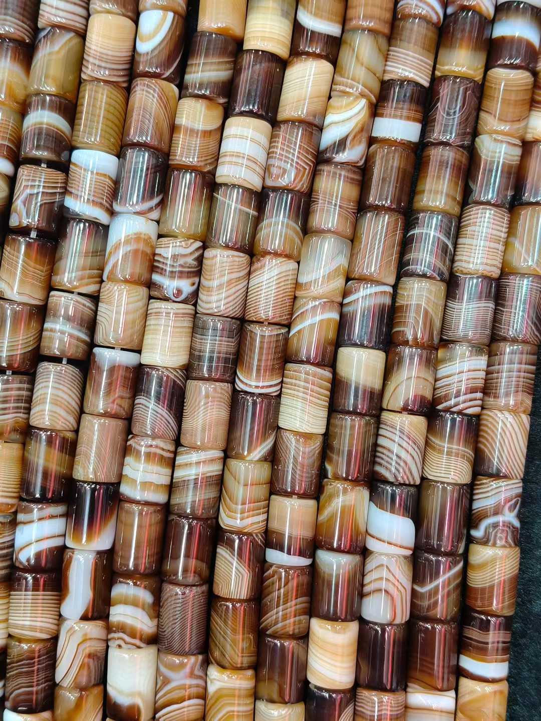 Natural Stone Sptriped Coffee  - Jewelry Making Store ulasan dan harga