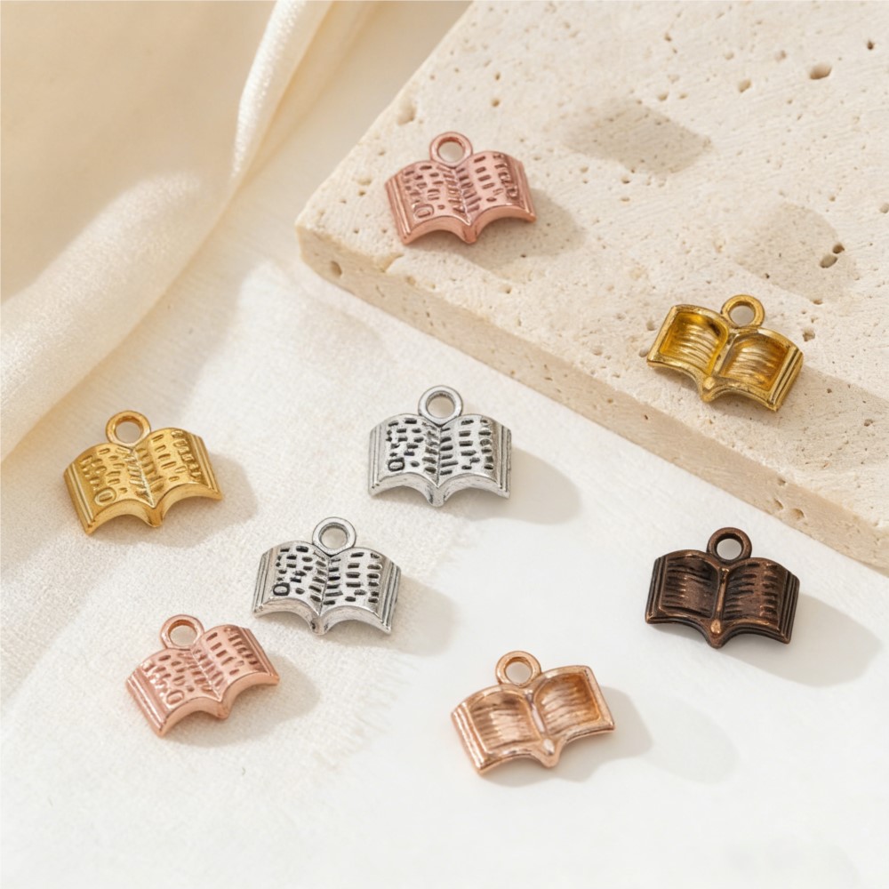 10/20/100pcs Charms Open Book  - Jewelry Making Books ulasan dan harga