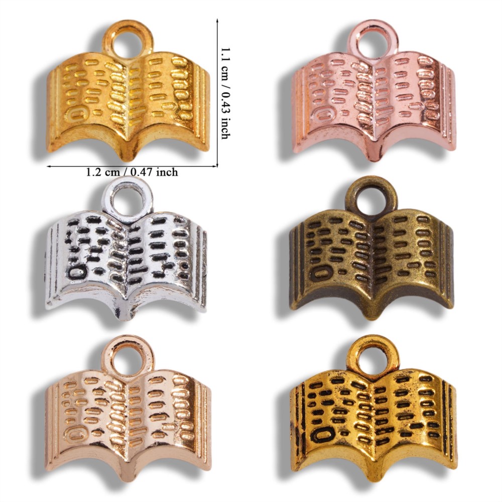 10/20/100pcs Charms Open Book  - Jewelry Making Books ulasan dan harga