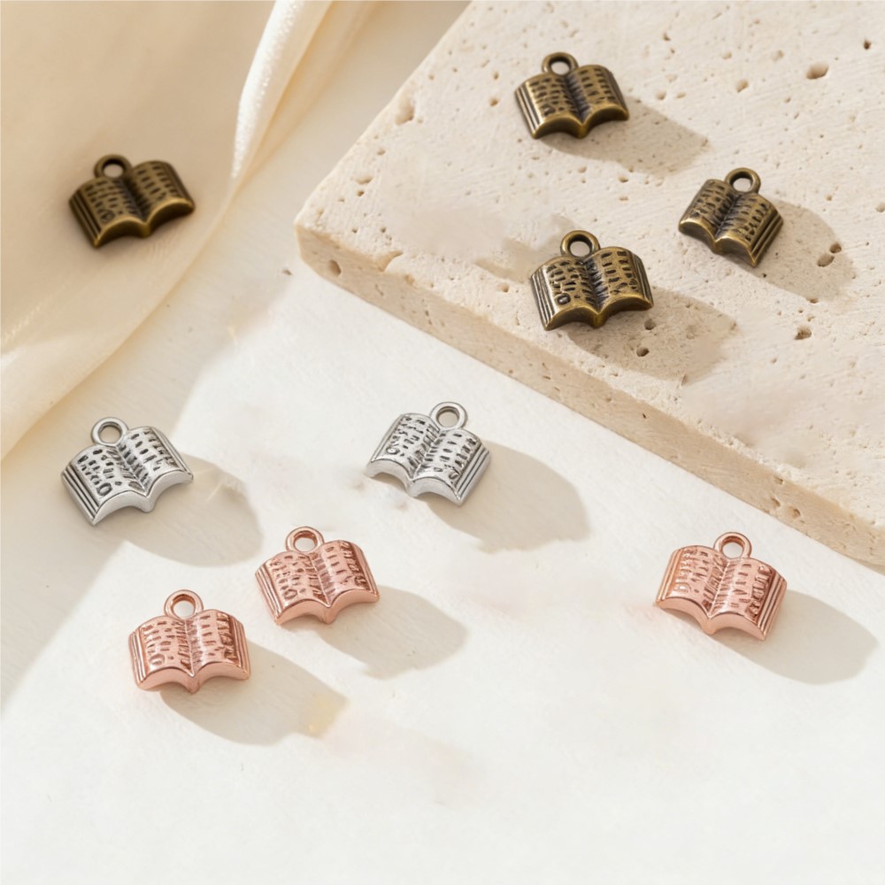 10/20/100pcs Charms Open Book  - Jewelry Making Books ulasan dan harga