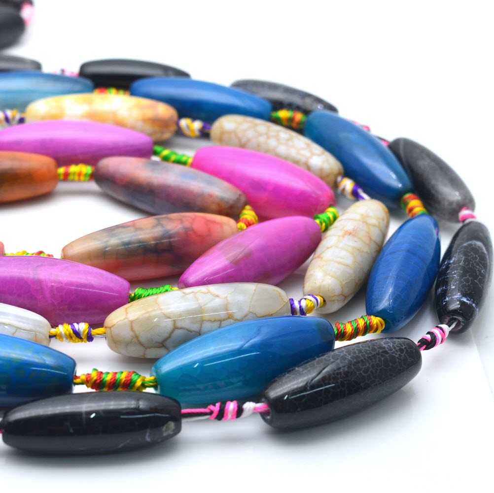 Natural Stone Colourful Big Ag - Jewelry Making Store ulasan dan harga
