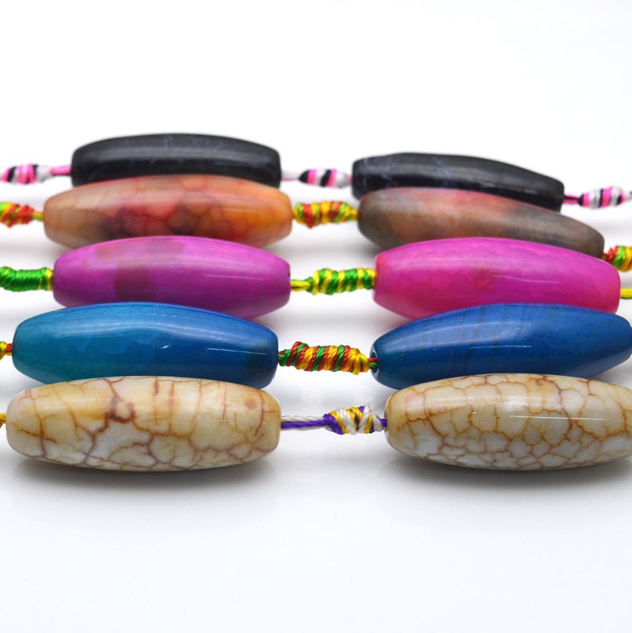 Natural Stone Colourful Big Ag - Jewelry Making Store ulasan dan harga