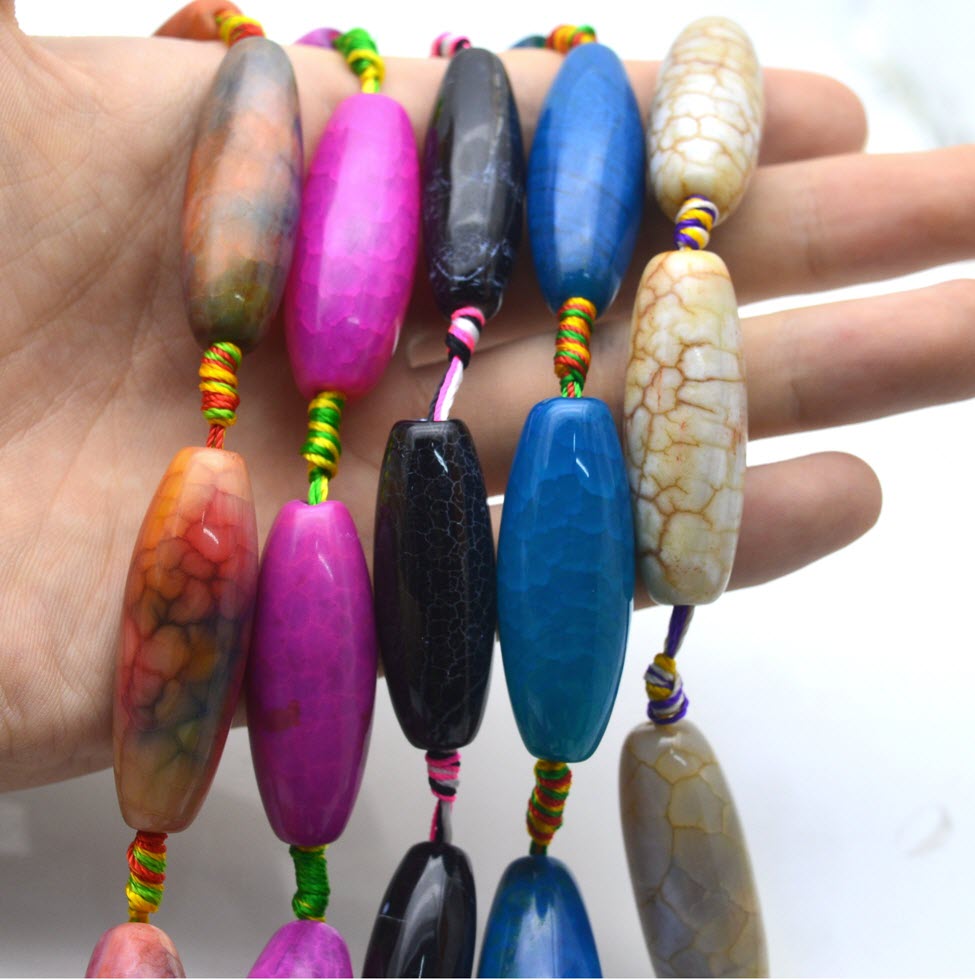Natural Stone Colourful Big Ag - Jewelry Making Store ulasan dan harga
