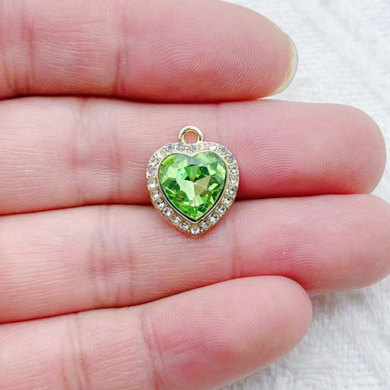 10pcs heart-shaped inlaid colo - Jewelry Making Birthday Party ulasan dan harga