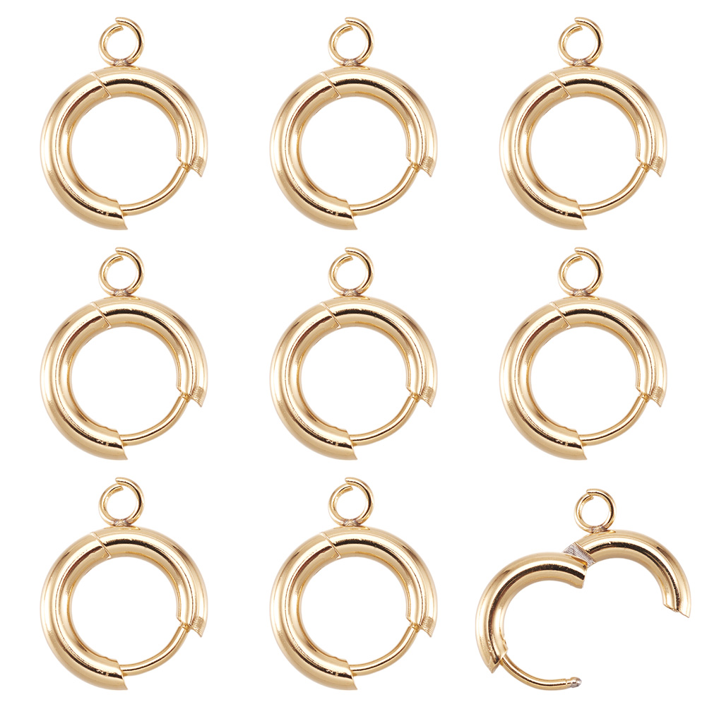 10pcs 201 Stainless Steel Hugg - Jewelry Making Loops ulasan dan harga