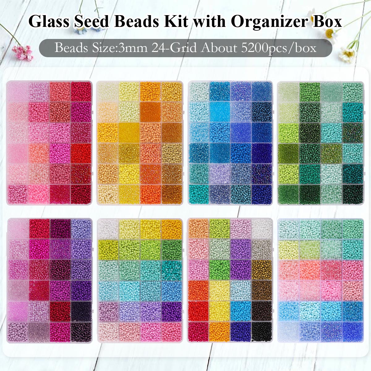 5200pcs 3mm Glass Seed Beads K - Jewelry Making Tutorial ulasan dan harga
