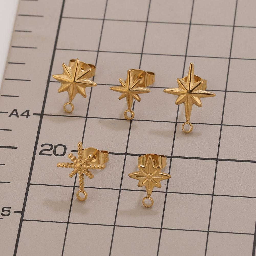 6pcs Stainless Steel Star Earr - Jewelry Making Tutorial ulasan dan harga