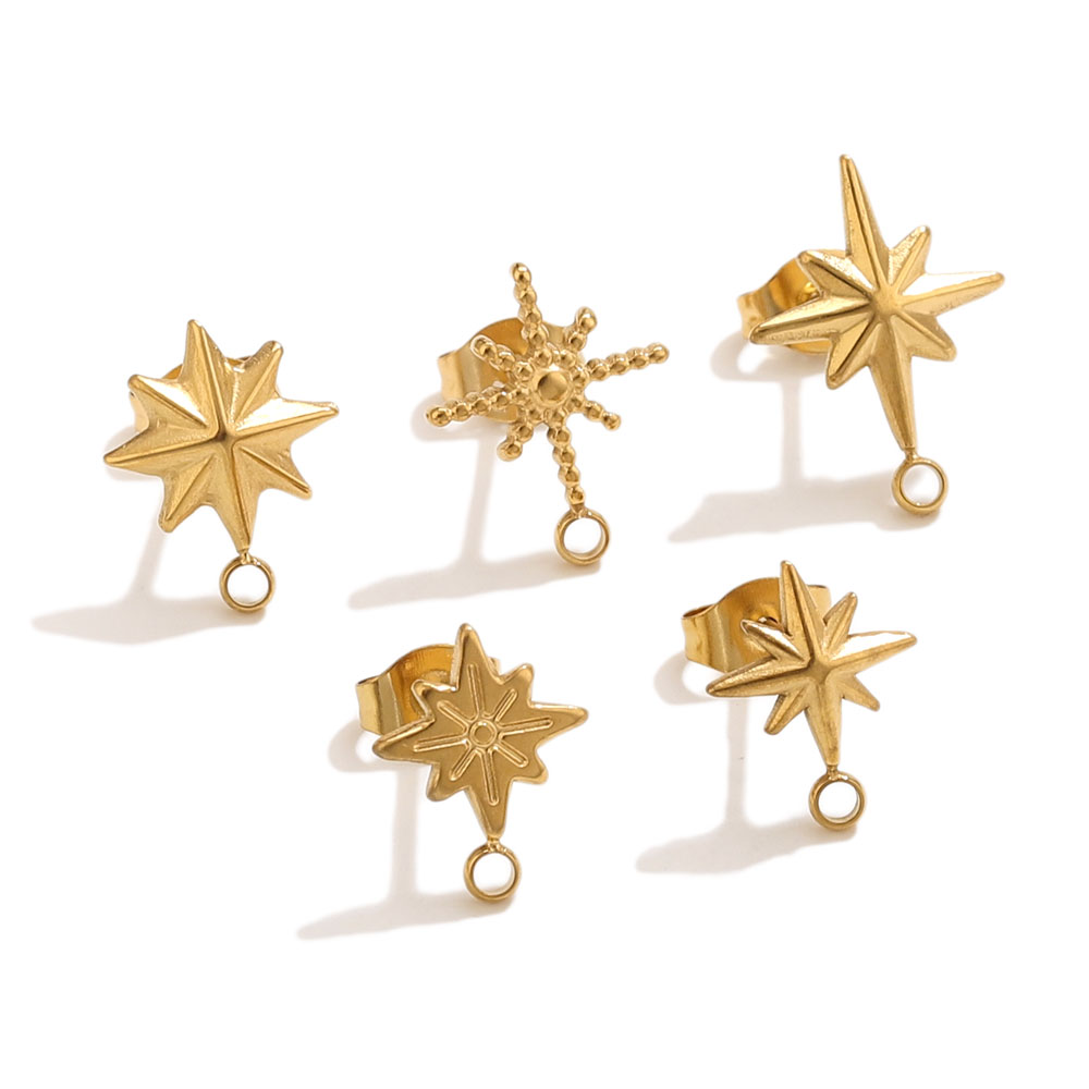 6pcs Stainless Steel Star Earr - Jewelry Making Tutorial ulasan dan harga