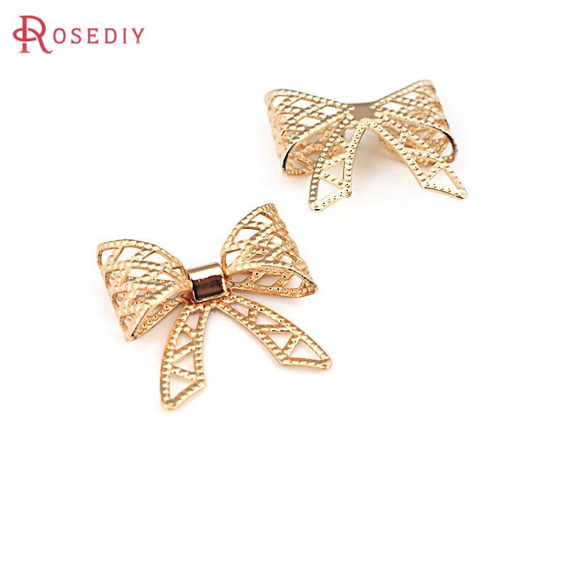 18K Gold Color Brass Grid Bow  - Jewelry Making Store ulasan dan harga