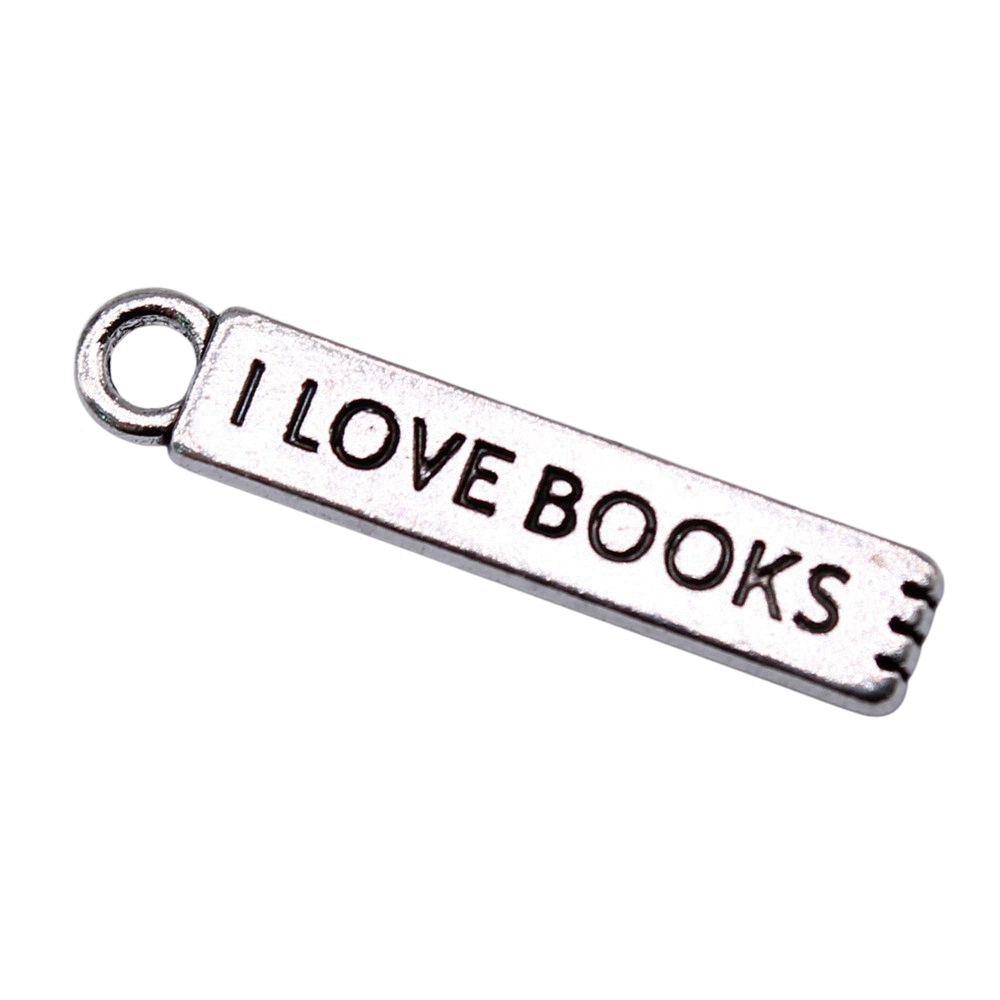 20pcs/lot I Love Books Charms  - Jewelry Making Books ulasan dan harga