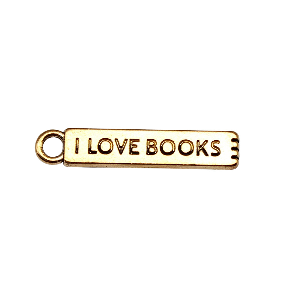 20pcs/lot I Love Books Charms  - Jewelry Making Books ulasan dan harga