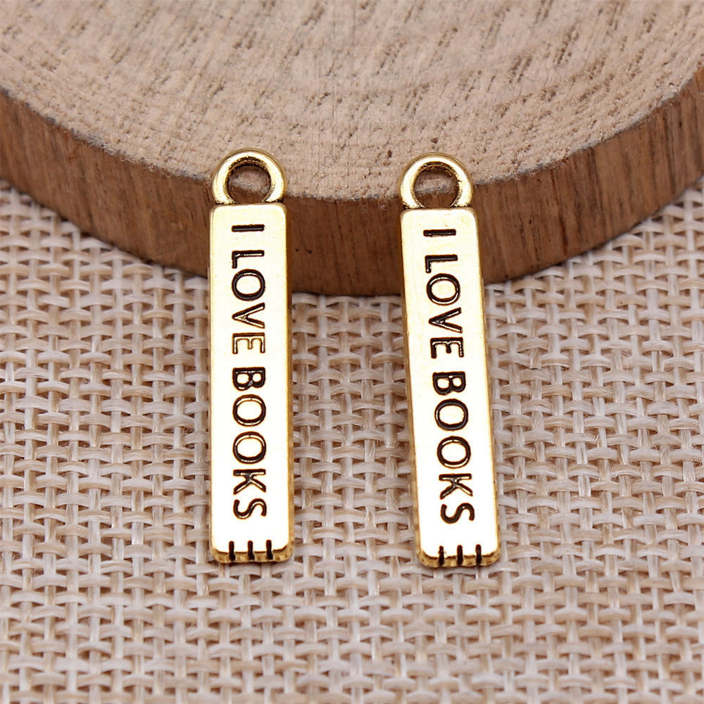20pcs/lot I Love Books Charms  - Jewelry Making Books ulasan dan harga