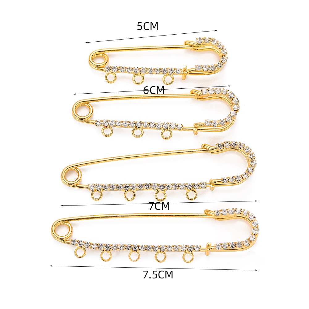 5pcs Rhinestone Charms Safety  - Jewelry Making Ring Tool ulasan dan harga
