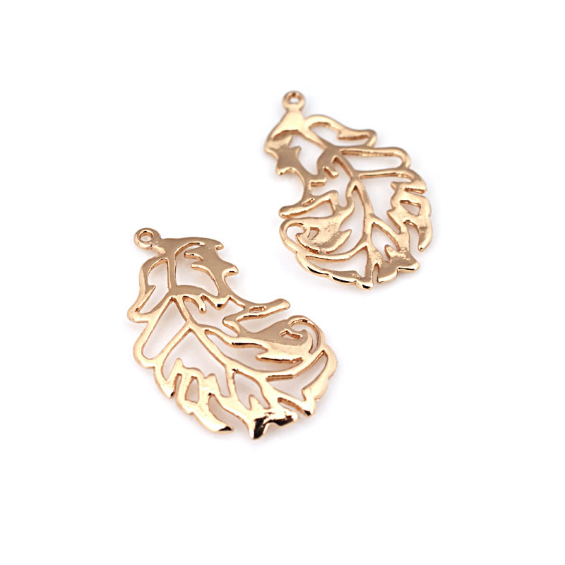 18K Gold Color Brass Feather S - Jewelry Making Store ulasan dan harga