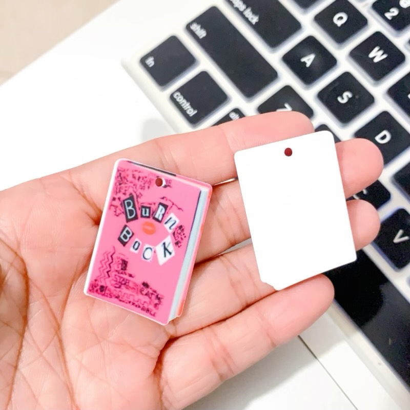 Pink Burn Book Acrylic Pendant - Jewelry Making Books ulasan dan harga