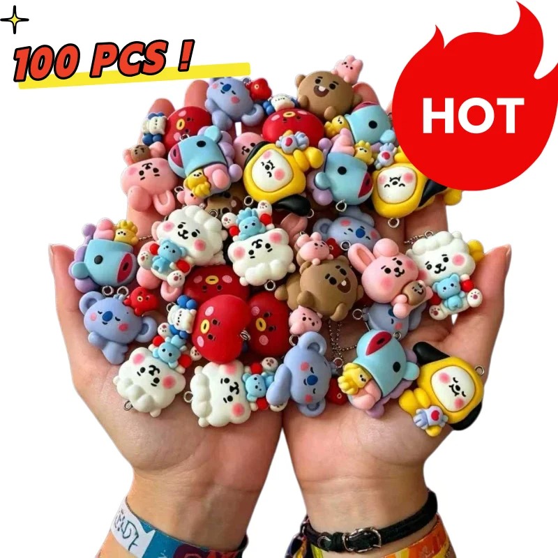 7pcs BT21 Resin Cartoon Charm  - Jewelry Making Ideas ulasan dan harga