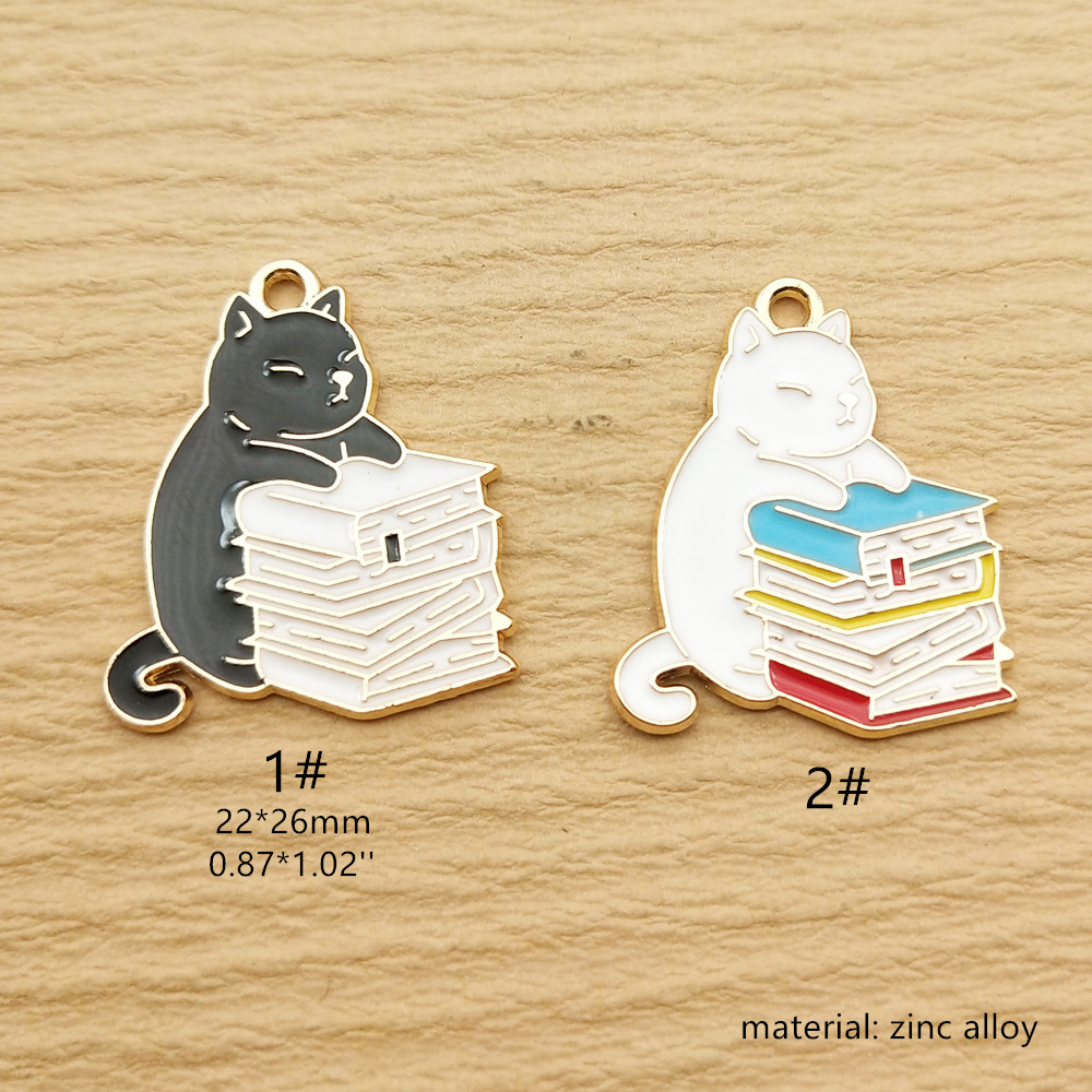 10pcs Book Cat Charm Jewelry A - Jewelry Making Books ulasan dan harga