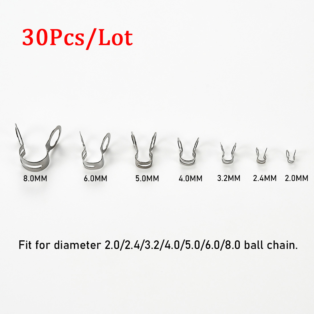 30Pcs Stainless Steel Ball Cha - Jewelry Making Loops ulasan dan harga