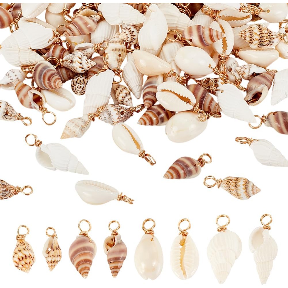 100pcs 4 Styles Natural Shell  - Jewelry Making Tutorial ulasan dan harga