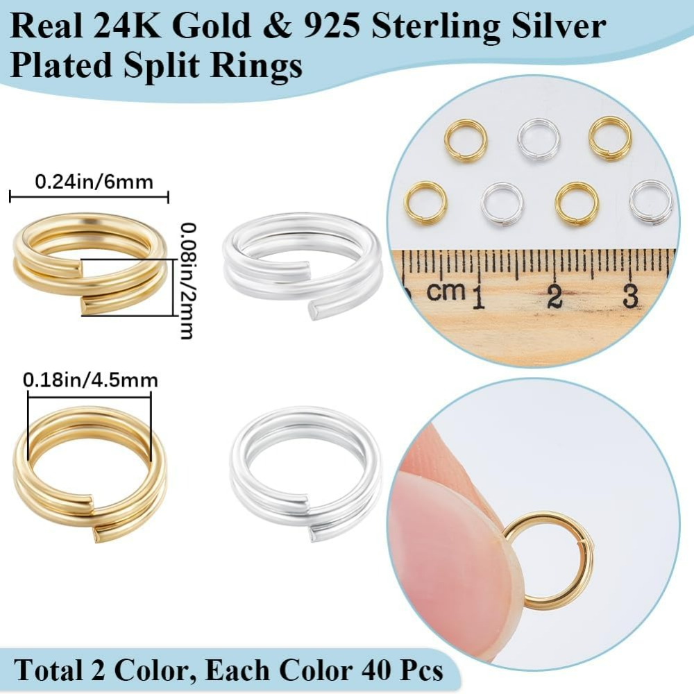 1 Box 80Pcs Split Jump Ring 24 - Jewelry Making Loops ulasan dan harga