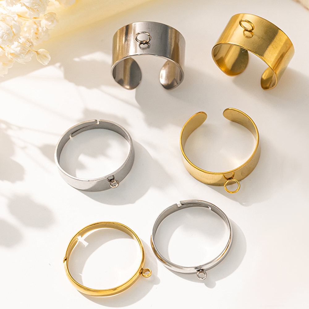 5pcs/Lot Stainless Steel Gold  - Jewelry Making Ring Tool ulasan dan harga