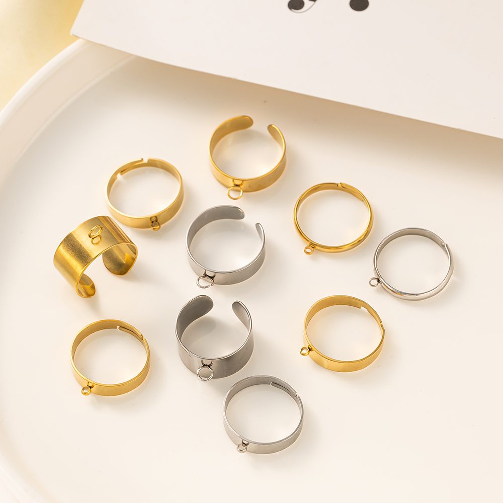 5pcs/Lot Stainless Steel Gold  - Jewelry Making Ring Tool ulasan dan harga