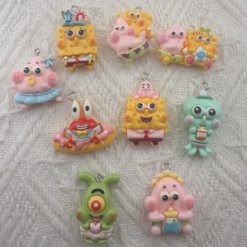 10pcs cartoon resin pendant, D - Jewelry Making Birthday Party ulasan dan harga