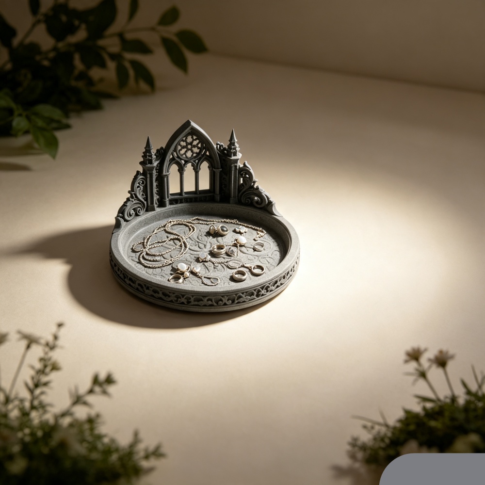 3D Printed White Gothic Cathed - Jewelry Making Desk ulasan dan harga